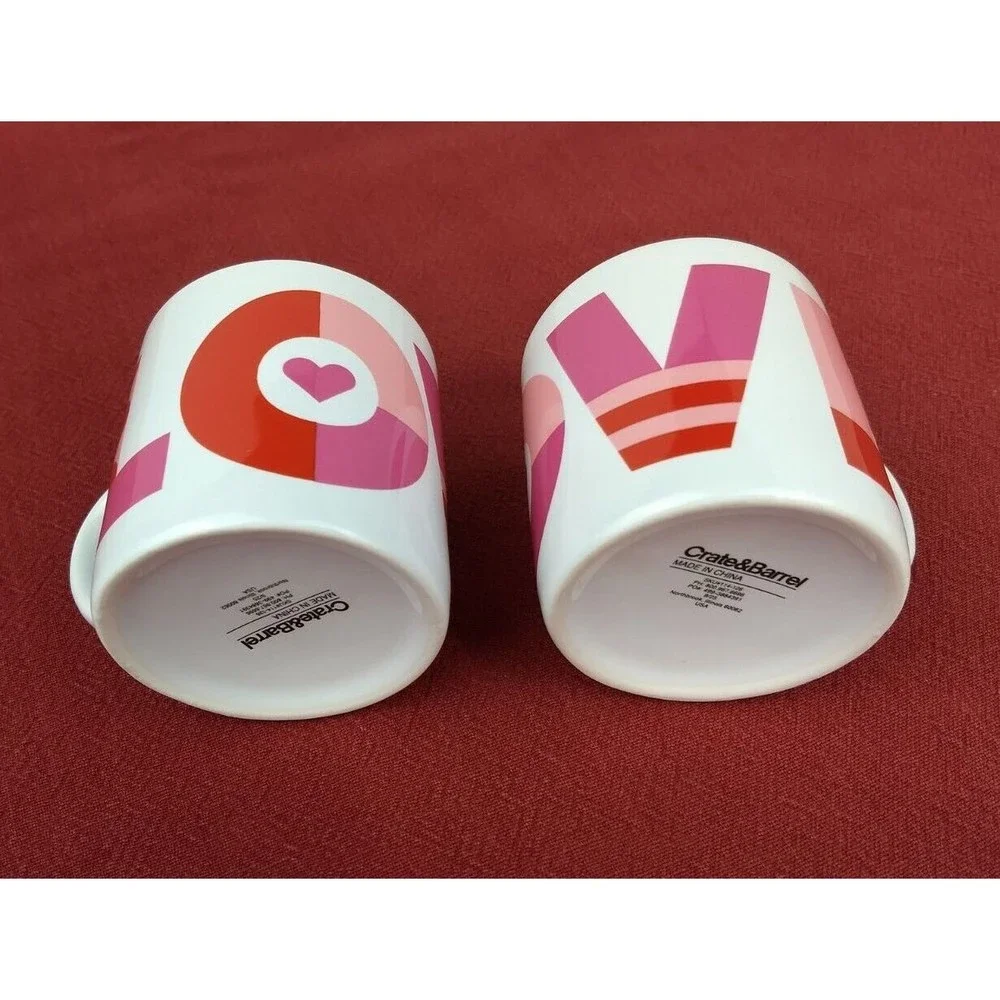 Crate & Barrel LOVE HEART MUGS 3